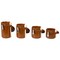 Home Basics 4 Piece Ceramic Canisters Clamp Top Lid and Wooden Spoons, Brown